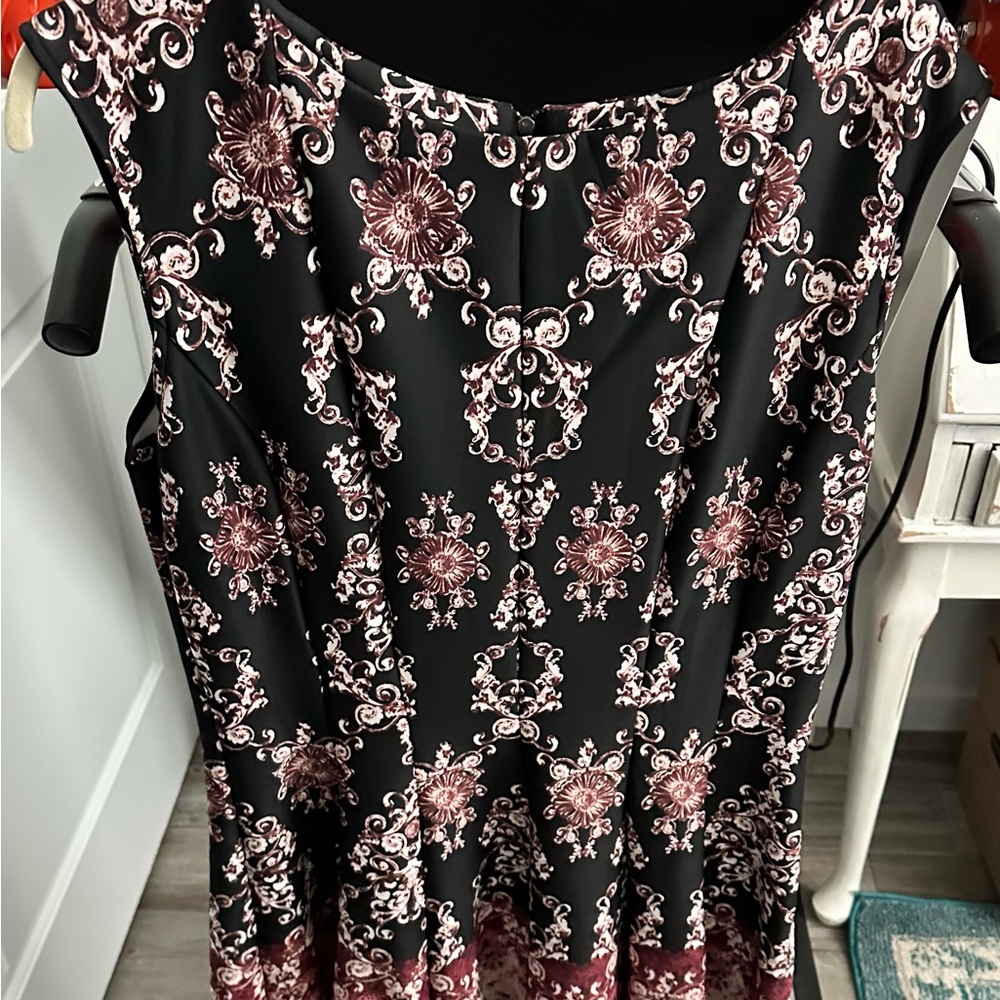 Danny & Nicole Black and Red Floral Dress
